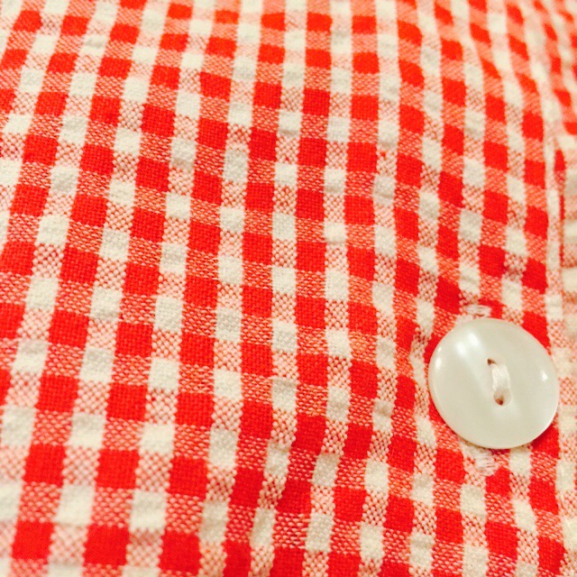 赤白ギンガムチェック×ヨット刺繍なBigSizeシアサッカーシャツの巻！！ メンズ レディース 