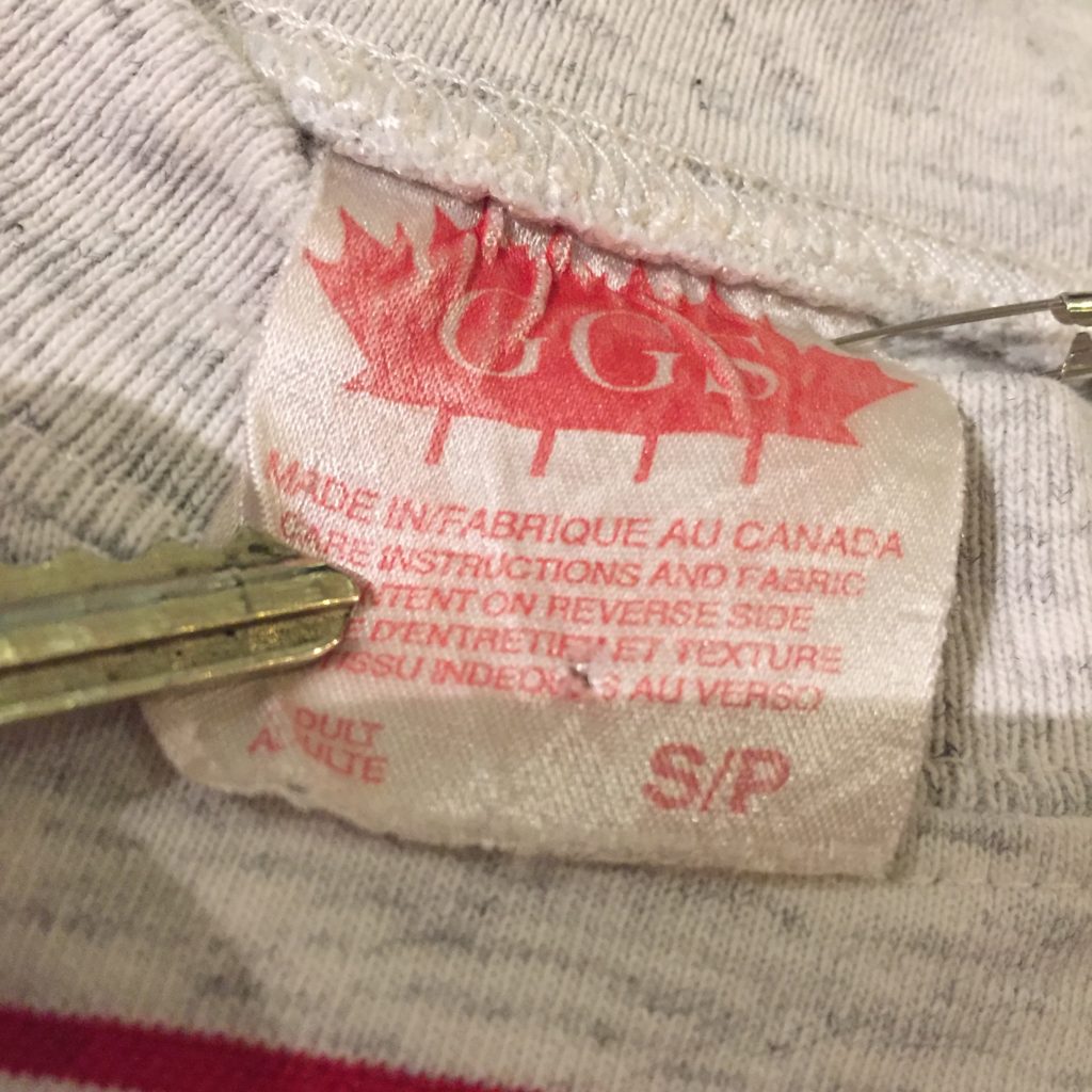 古着 Tシャツ 刺繍×ボーダー CANADA製 ユニセックス 