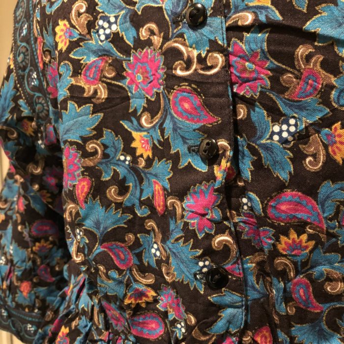 80s- paisley & flower pattern dress レディース 