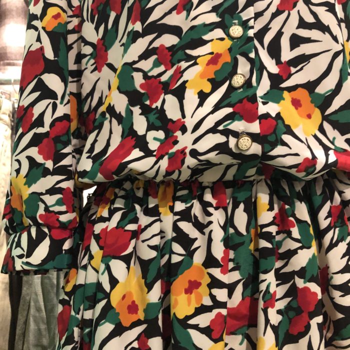 70s- Breli flower  pattern dress レディース 