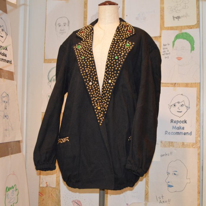 80s-look bijou & studs jacket レディース 